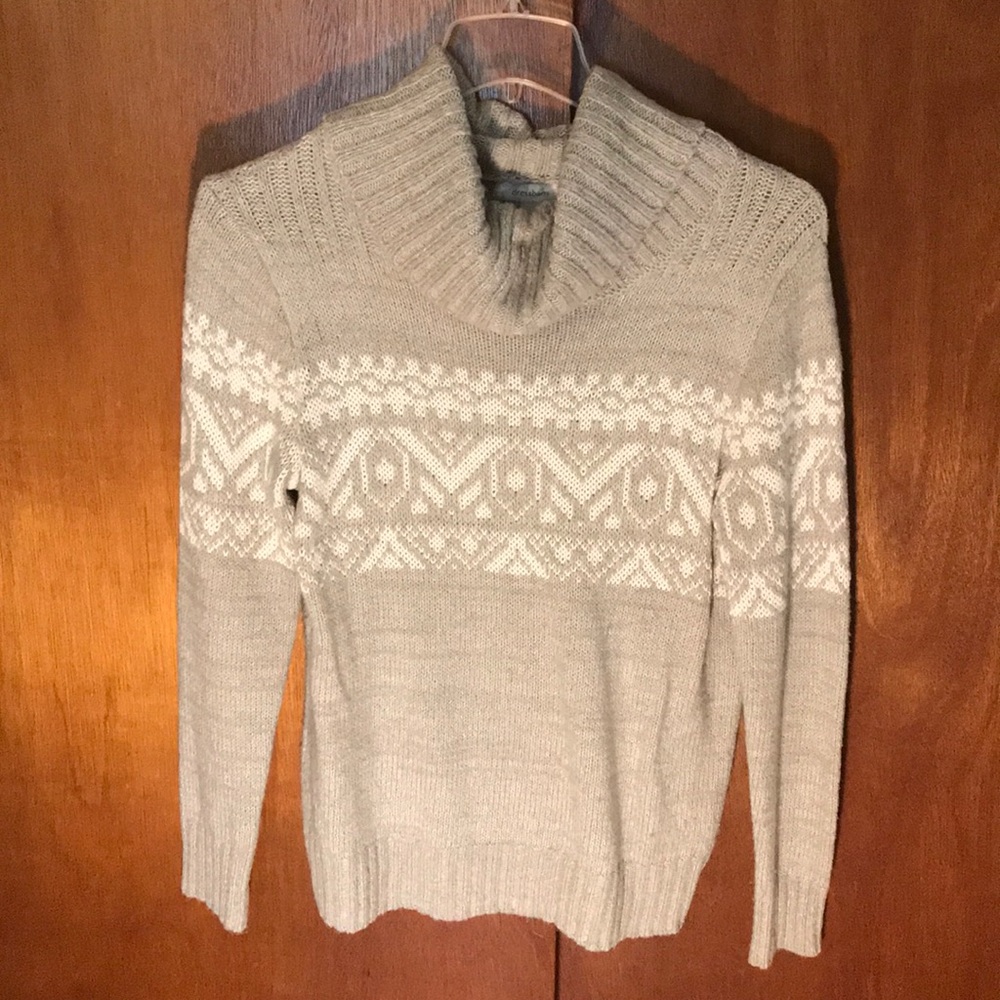 Aztec Print Turtle Neck Sweater